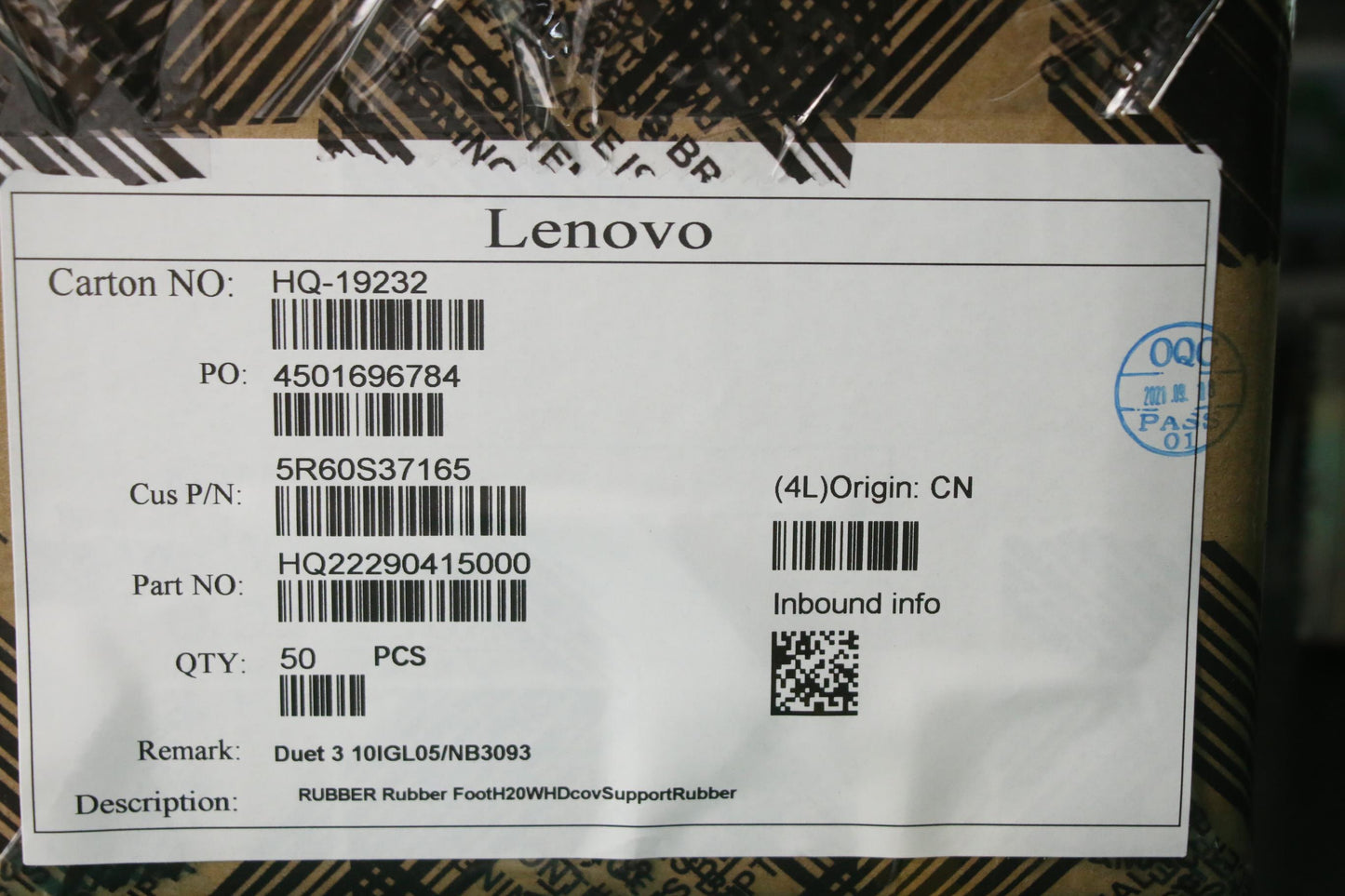 Lenovo Rubber Rubber Footh20Whdcovsup - 5R60S37165