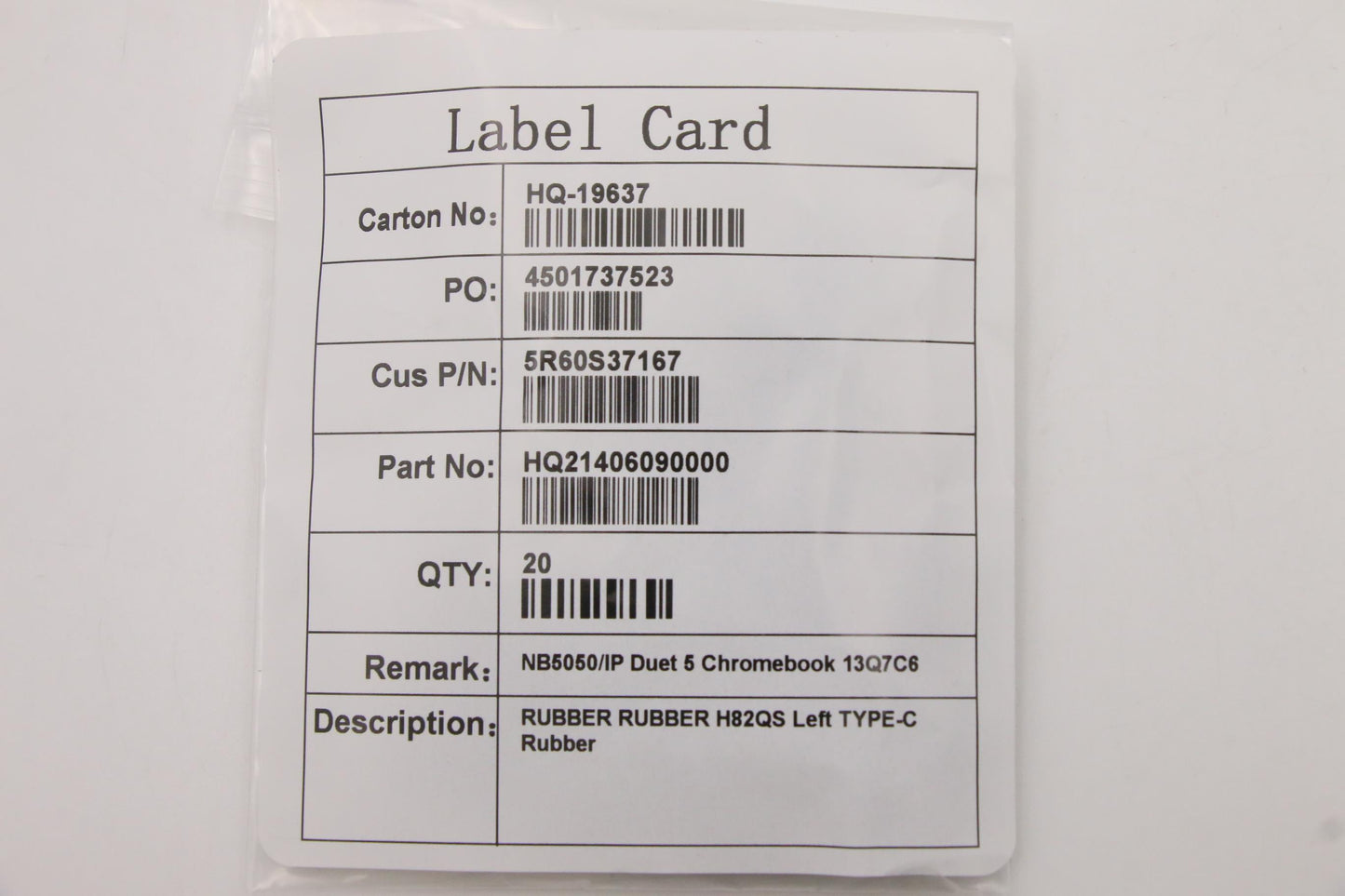 Lenovo Rubber Rubber H82Qs Left Type- - 5R60S37167