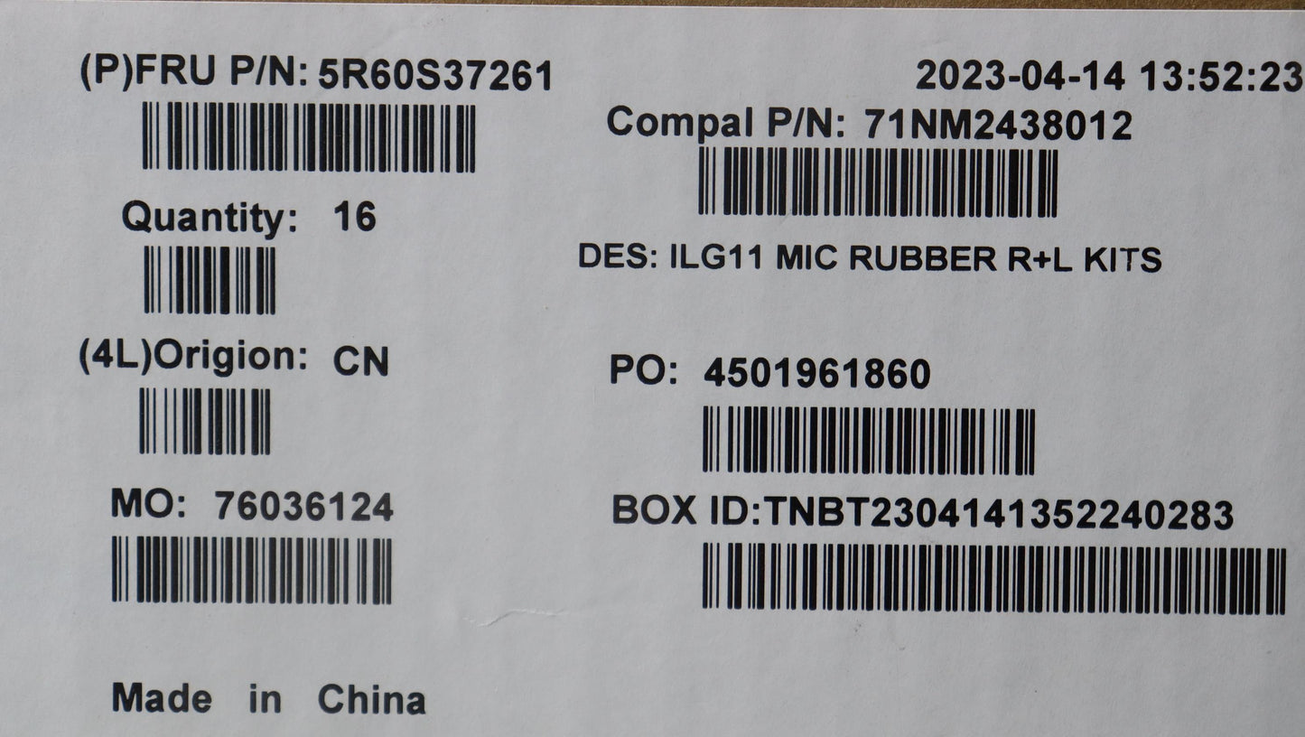 Lenovo Rubber Mic Rubber C 82Xw R+L(1 - 5R60S37261