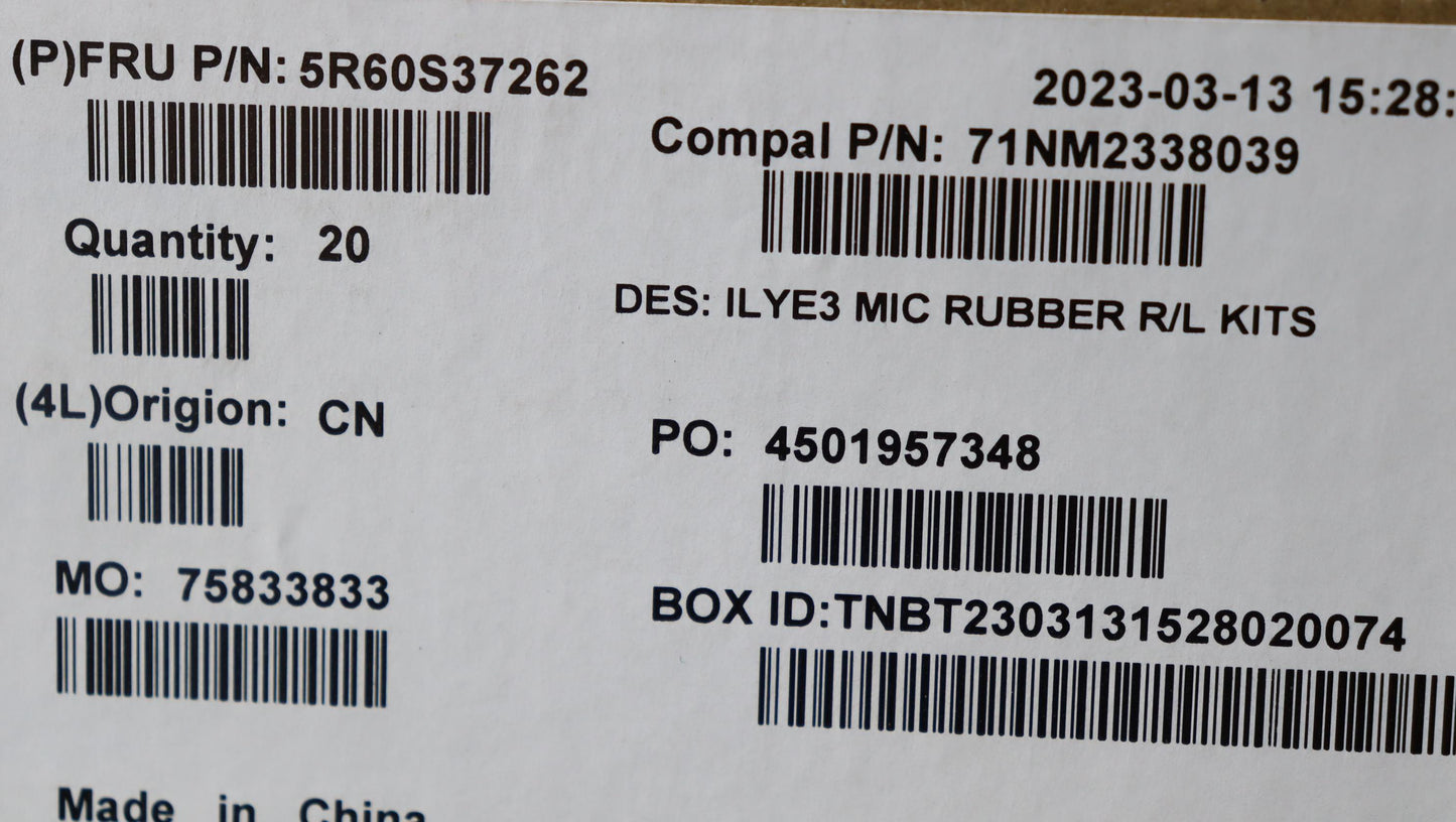 Lenovo Rubber Mic Rubber C 82Ya 10Pcs - 5R60S37262
