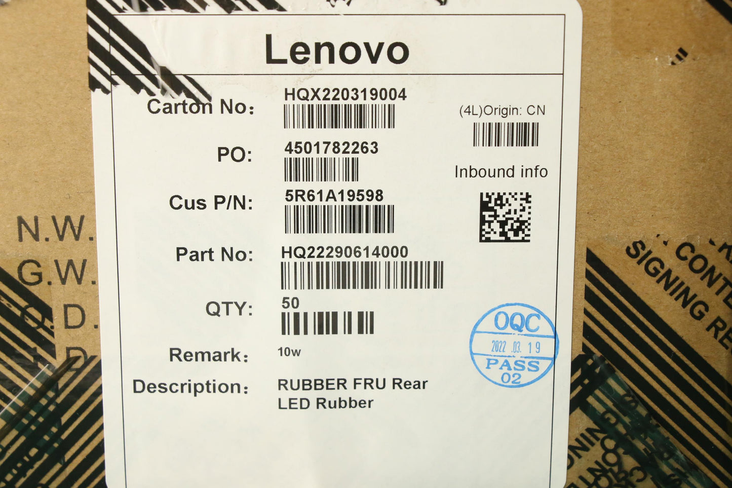 Lenovo Rubber Fru Rear Led Rubber - 5R61A19598