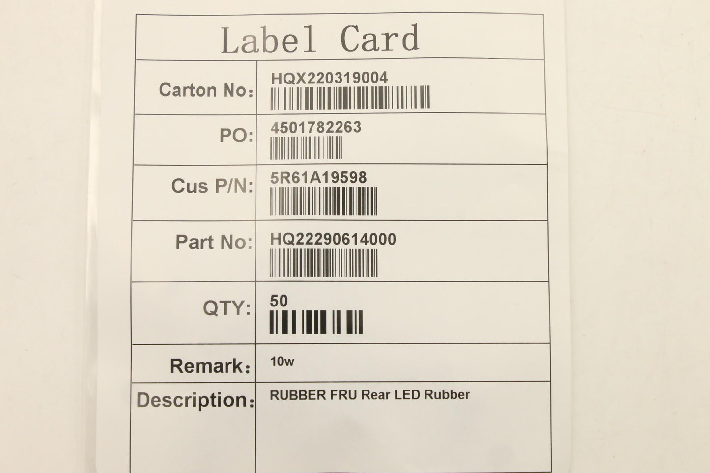 Lenovo Rubber Fru Rear Led Rubber - 5R61A19598