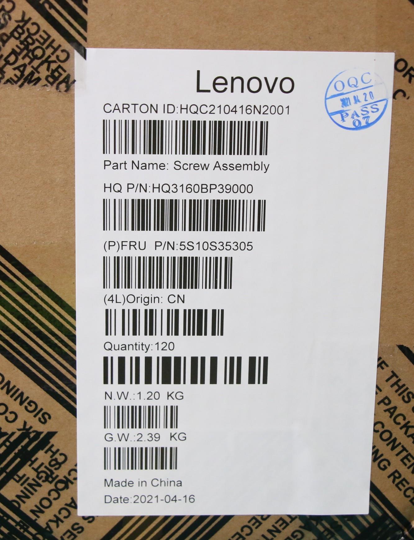 Lenovo Screw Screw Pack H 82Km - 5S10S35305