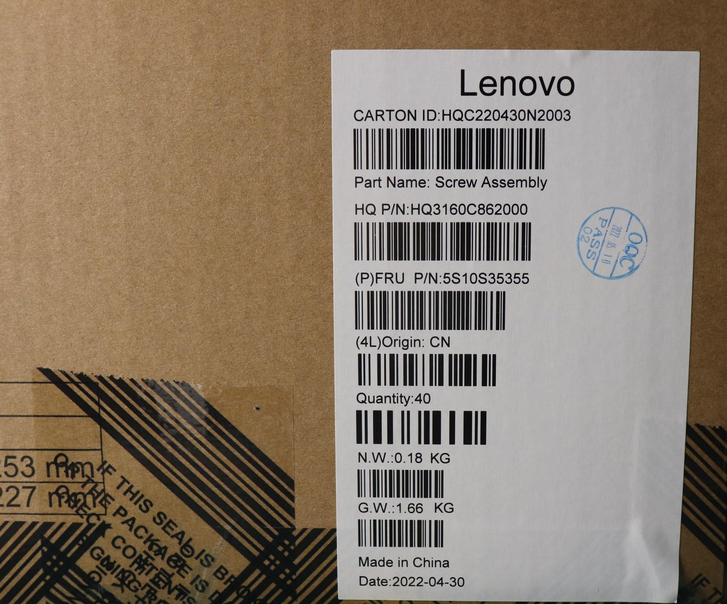 Lenovo Screw Screw Pack H 82Q7 - 5S10S35355