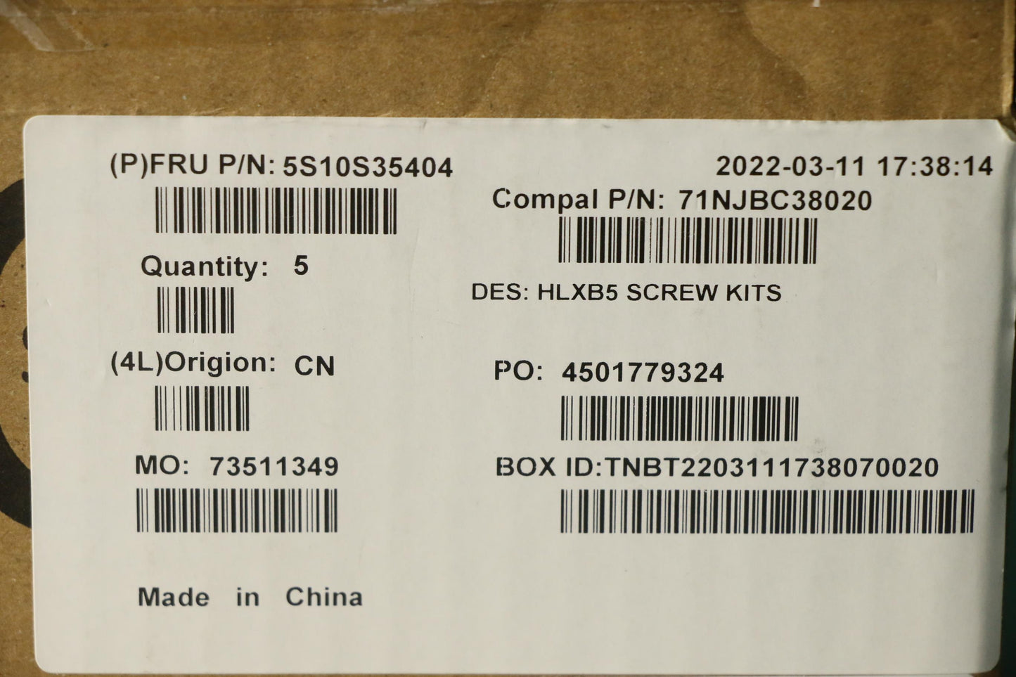 Lenovo Screw Screw Pack C 21Dl - 5S10S35404