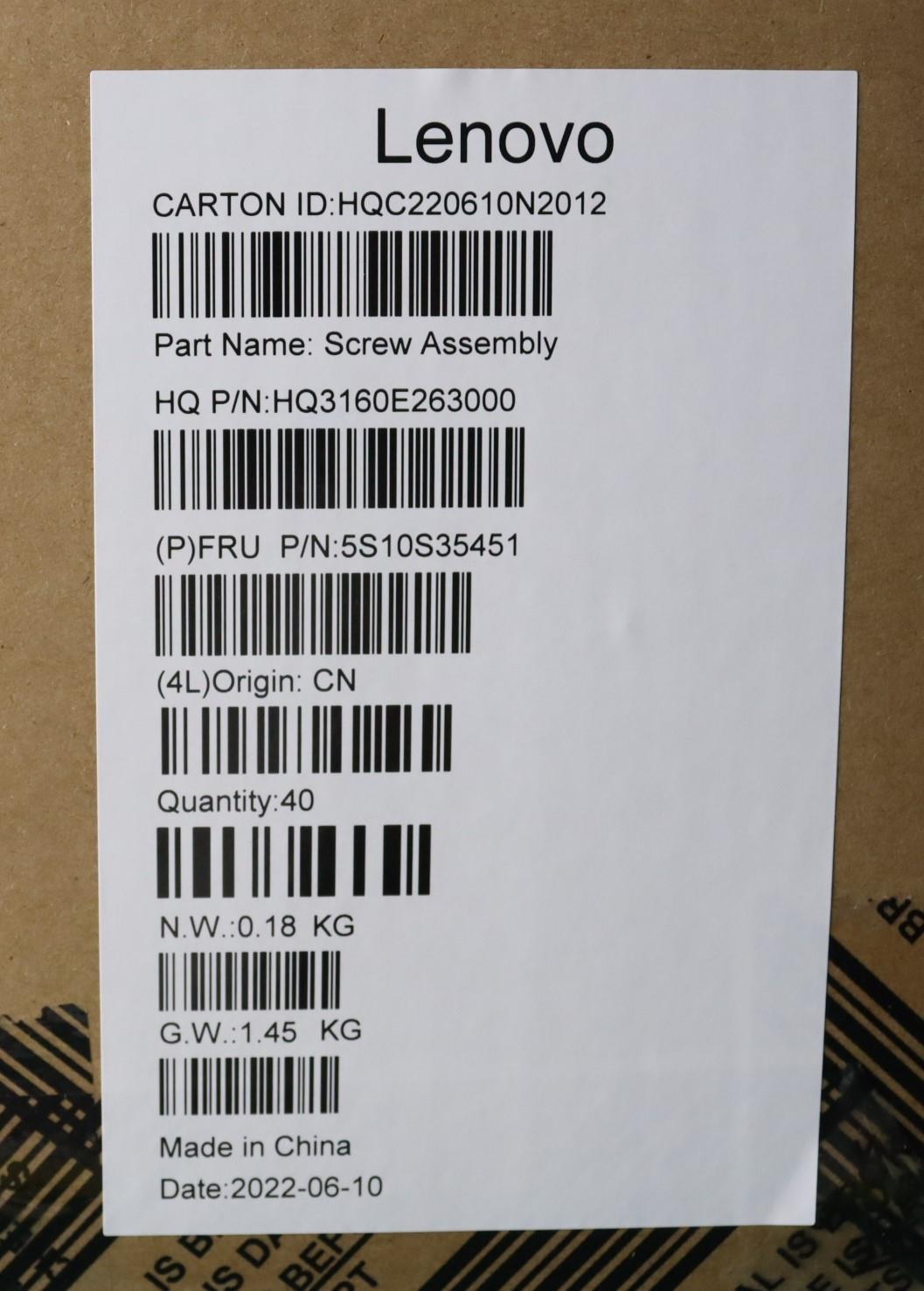 Lenovo Screw Screw Pack H 21D0 - 5S10S35451