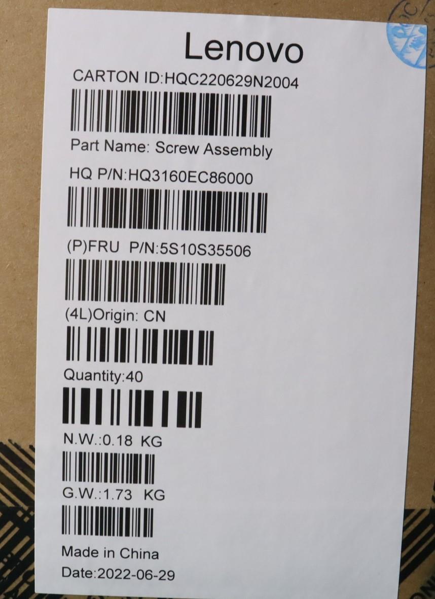 Lenovo Screw Screw Pack H 21El - 5S10S35506