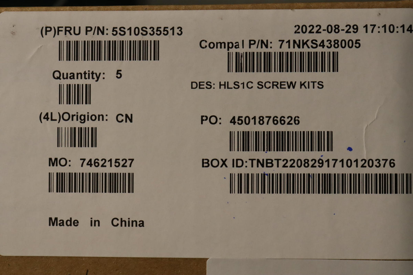 Lenovo Screw Screw Pack C 82Vf - 5S10S35513