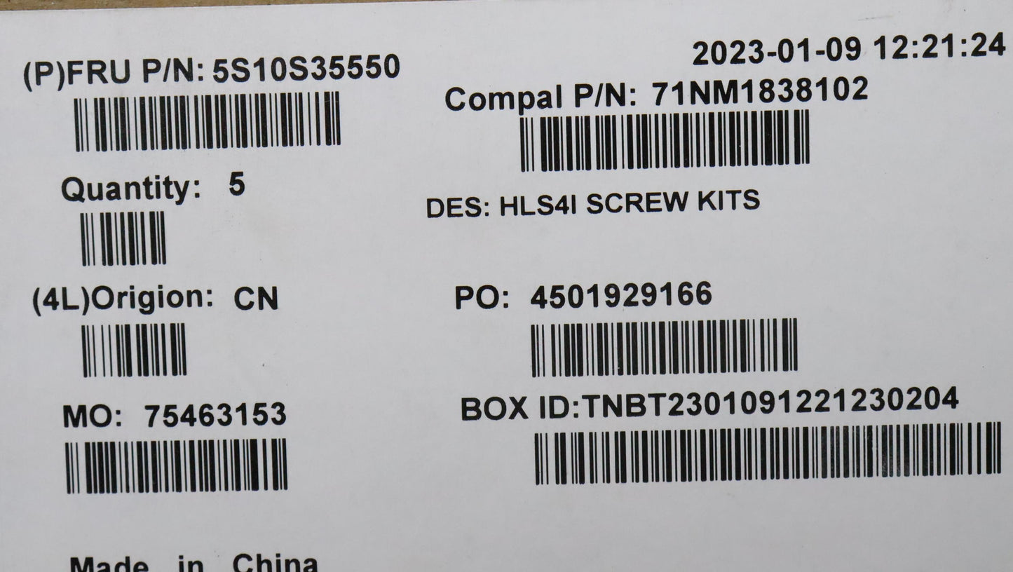 Lenovo Screw Screw Kit C 82Xf - 5S10S35551