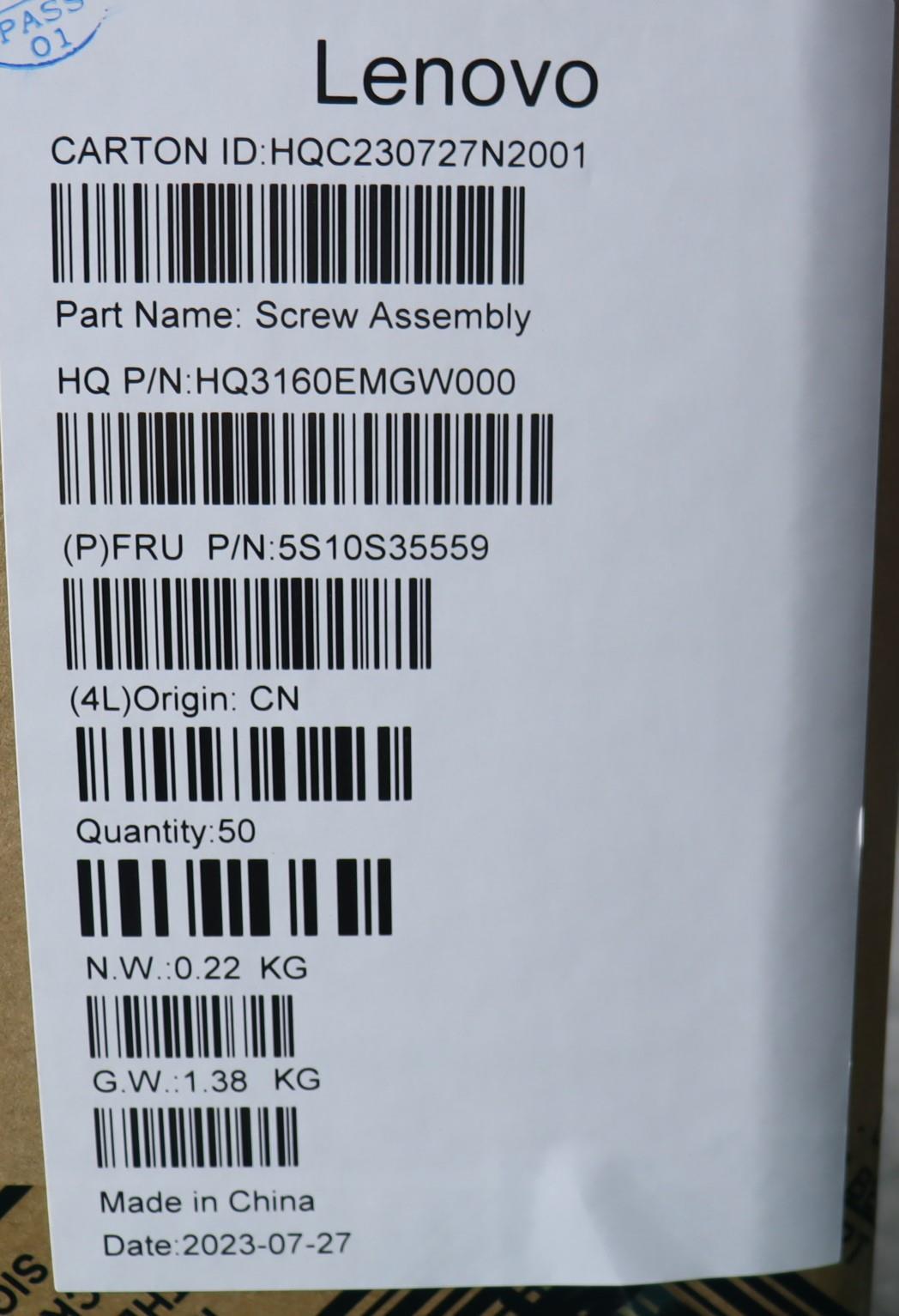 Lenovo Screw Screw Pack H 83An - 5S10S35559