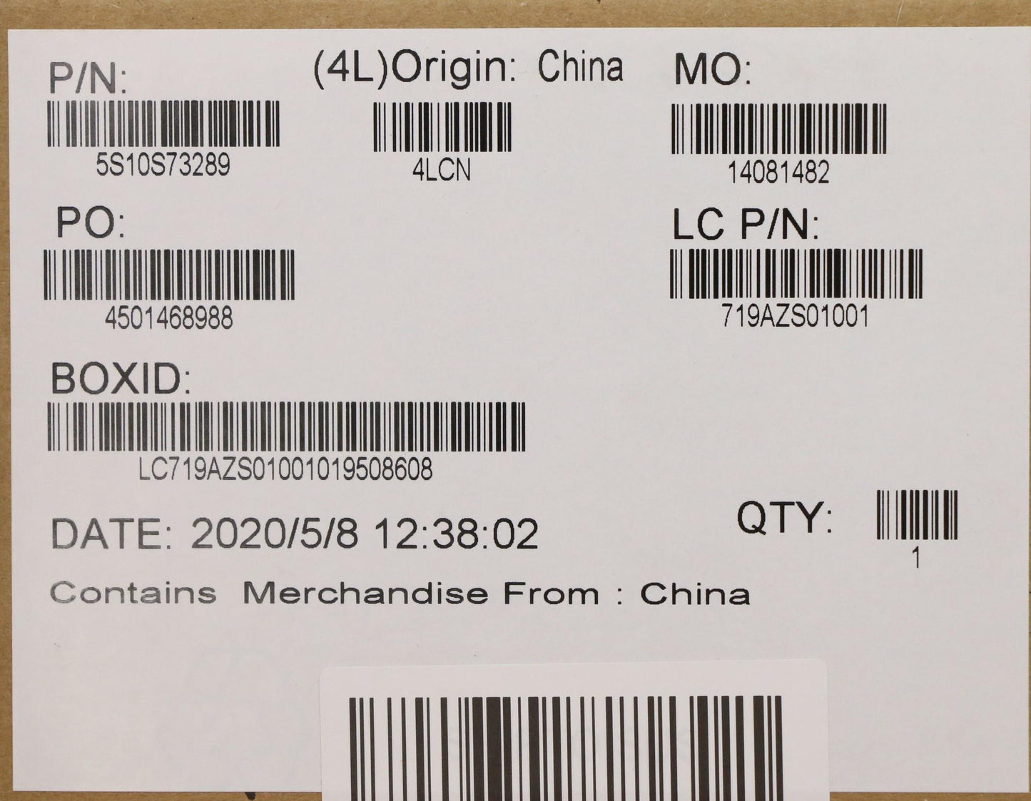 Lenovo Screw Kits, Label Kits, Misc K - 5S10S73289
