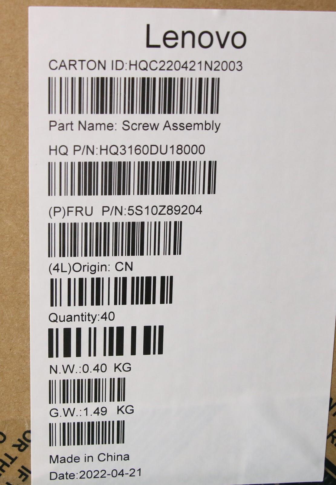 Lenovo Screw Fru Screw Kit - 5S10Z89204