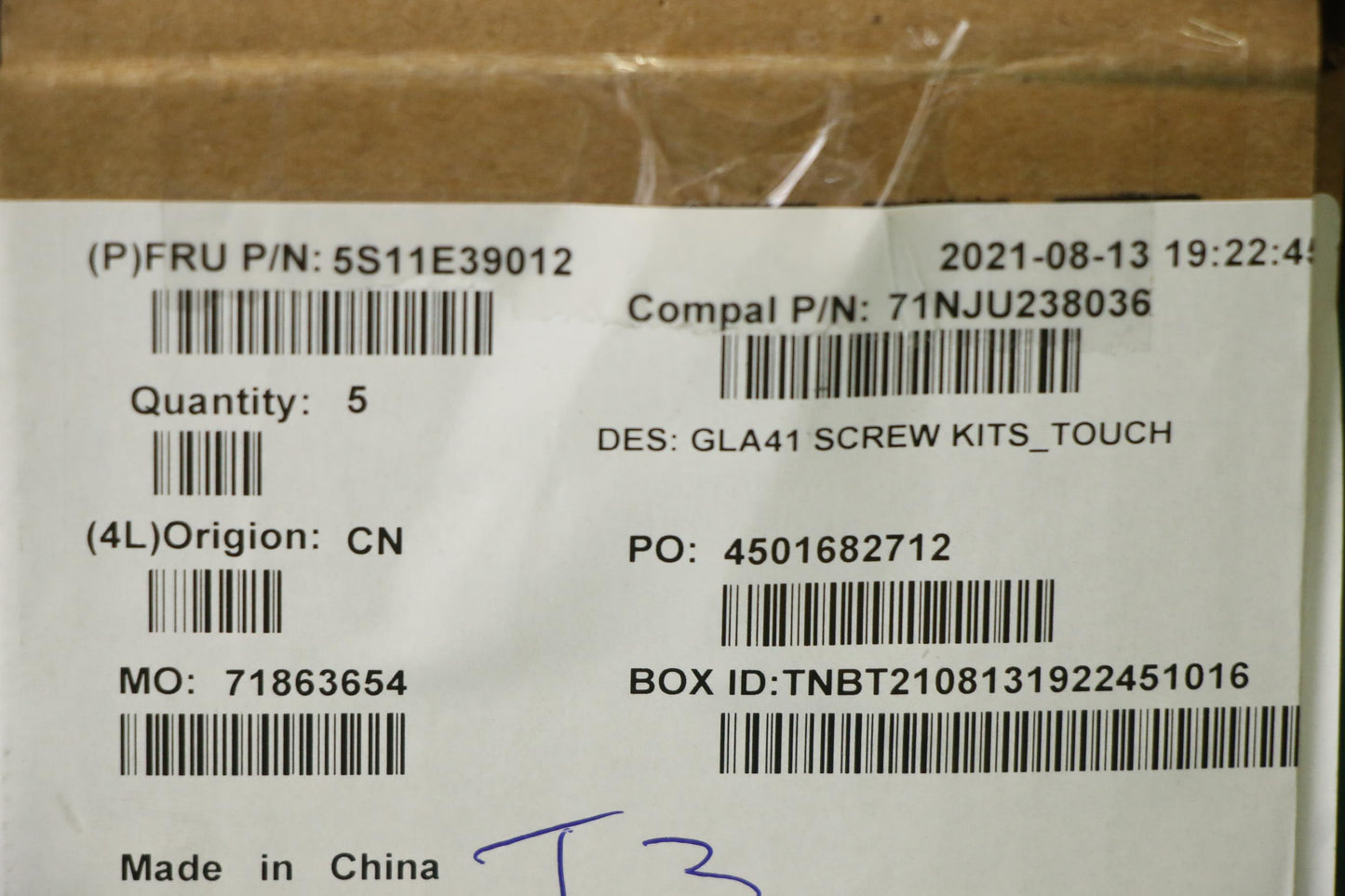 Lenovo Screw Screw Pack C 82L7 Touch - 5S11E39012