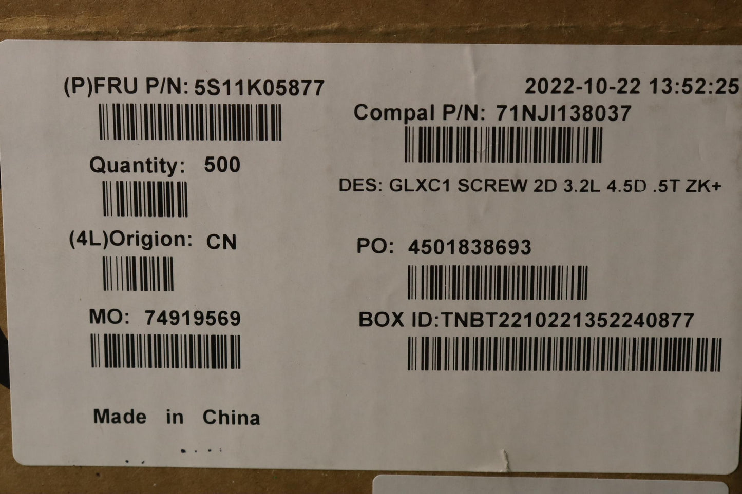 Lenovo Screw Screw C 82Cd Wlan Step S - 5S11K05877