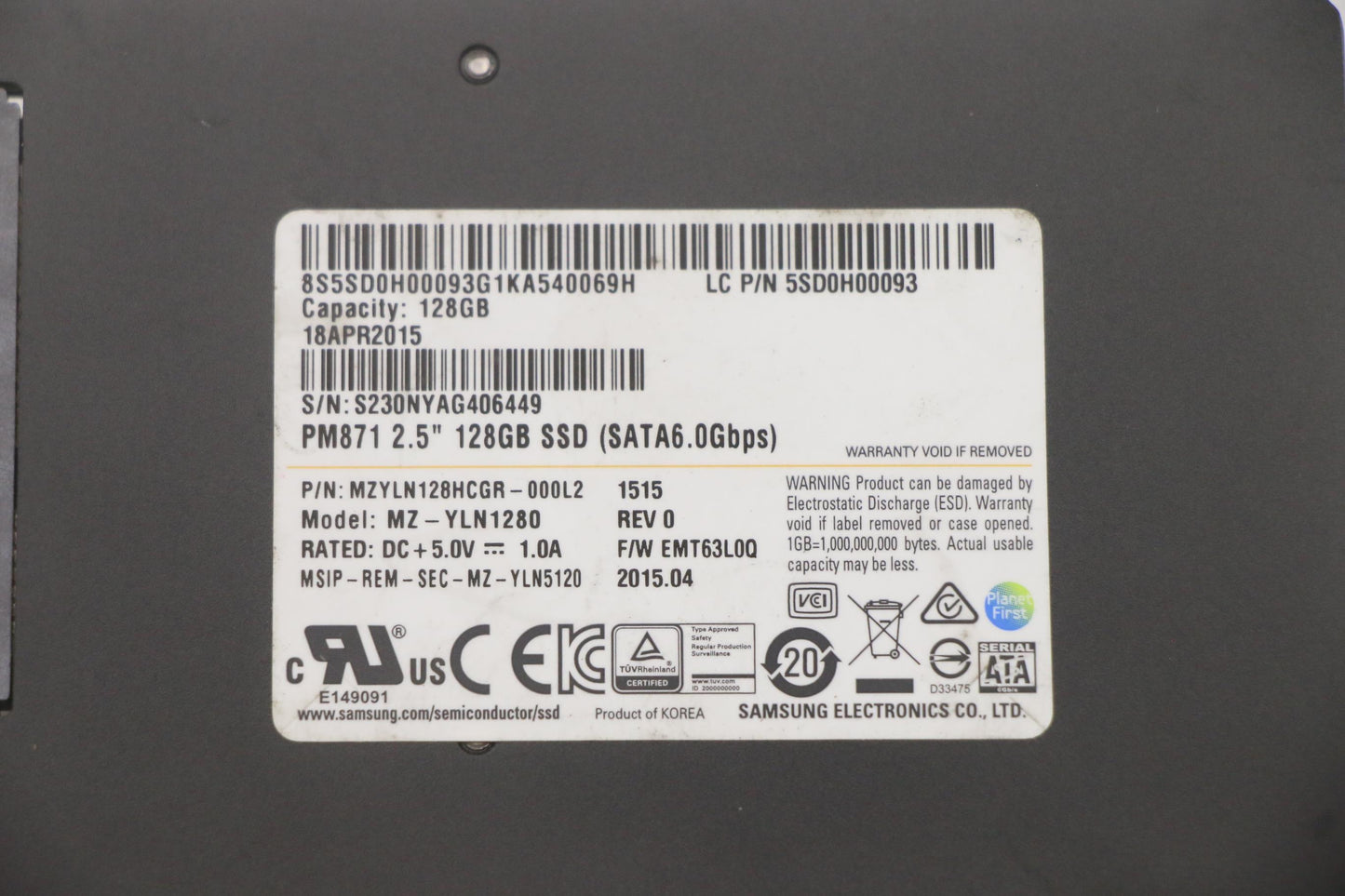 Lenovo Samsung Mzyln128Hcgr 2.5 - 5SD0H00093