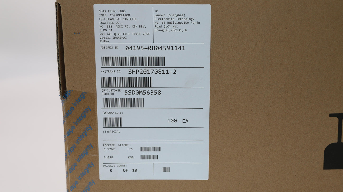 Lenovo Ssd Asm Intel 600P 256Gb M.2 P - 5SD0M56358