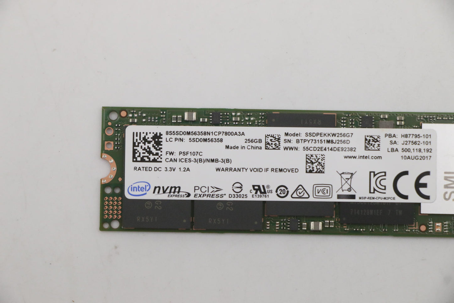 Lenovo Ssd Asm Intel 600P 256Gb M.2 P - 5SD0M56358