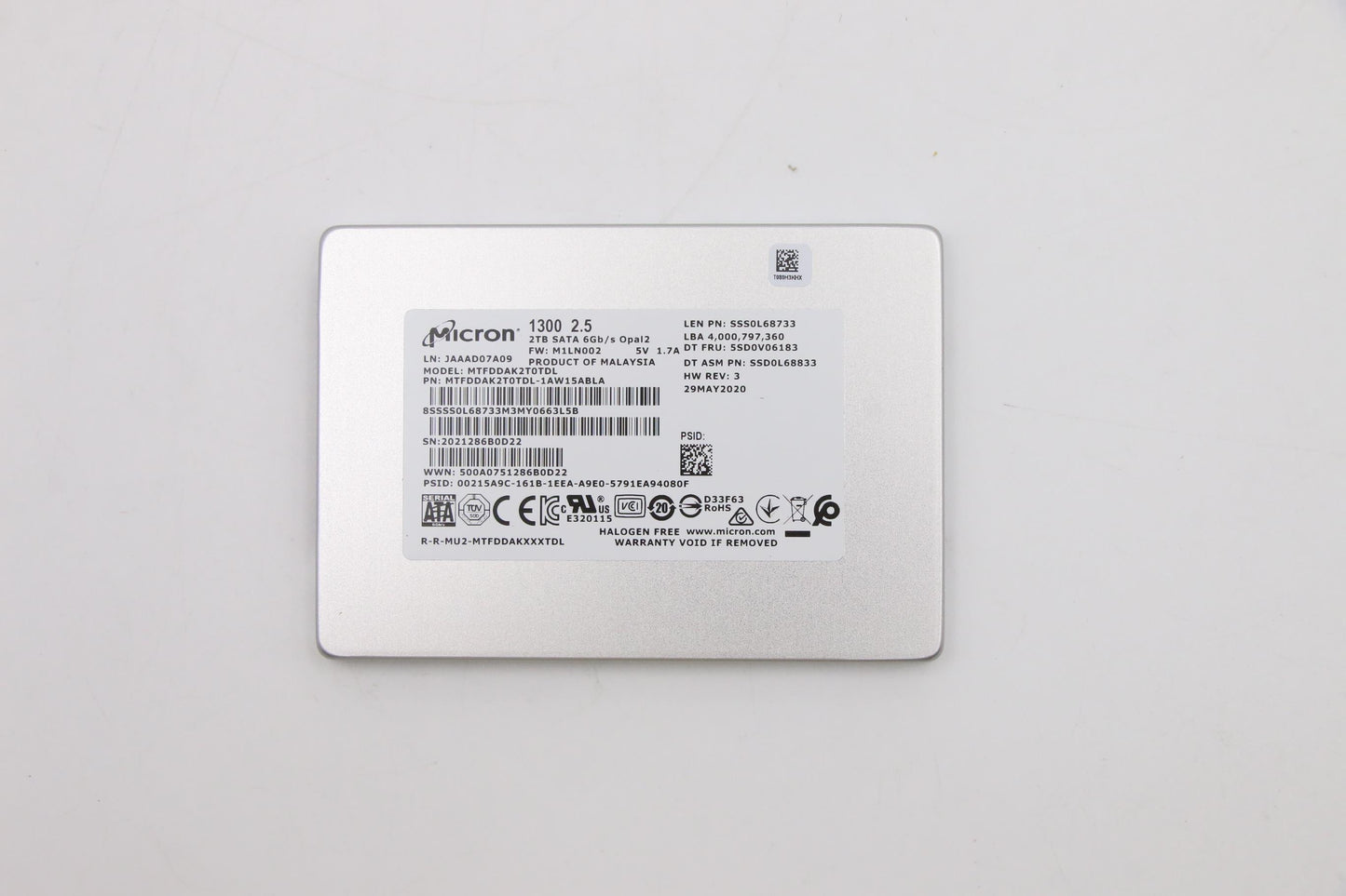 Lenovo Ssd Asm 2Tb 2.5 7Mm Sata Mic - 5SD0V06183