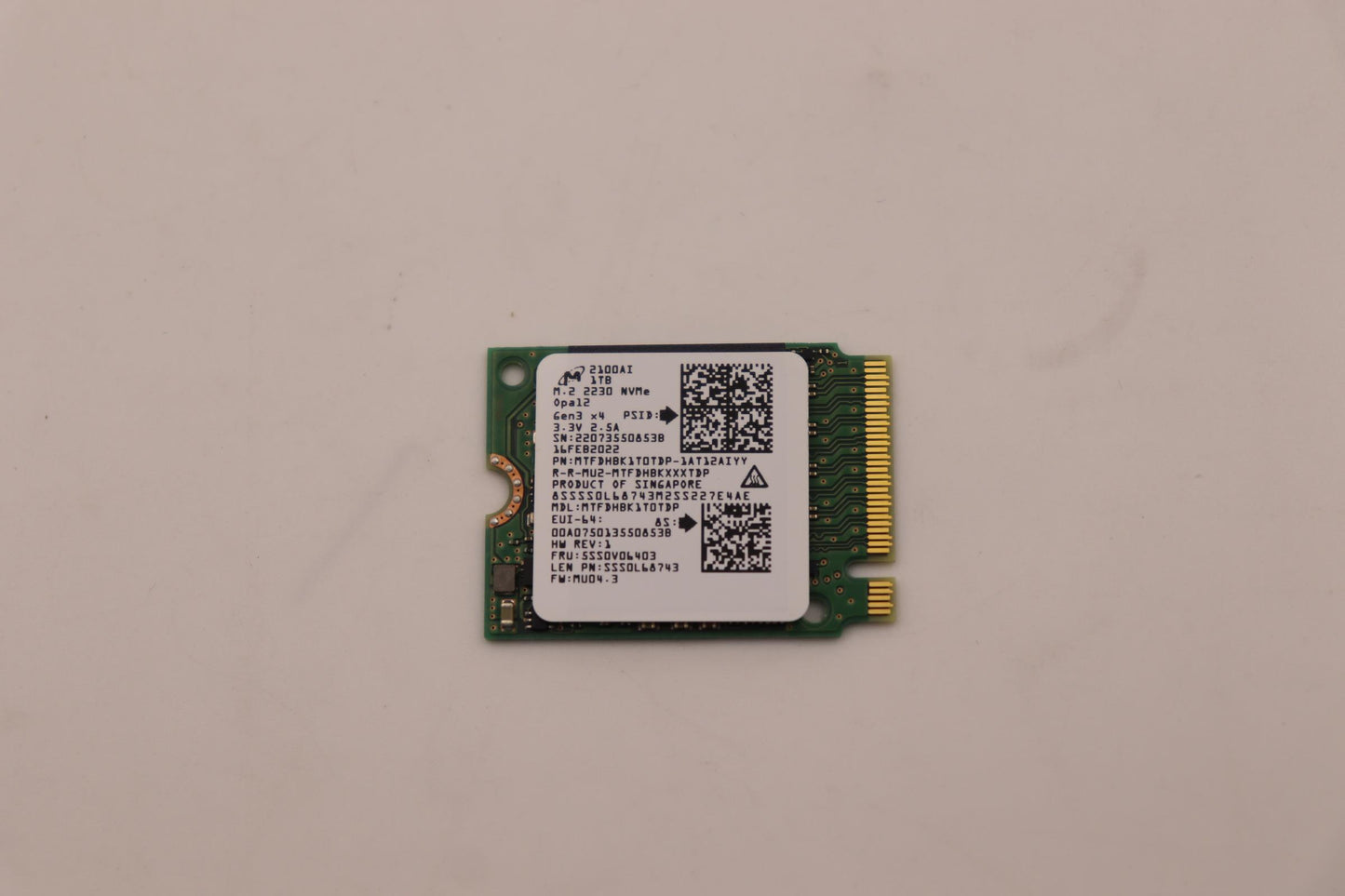 Lenovo Ssd_Asm 1T,M.2 2230,Pcie3X4,Mi - 5SS0V06403