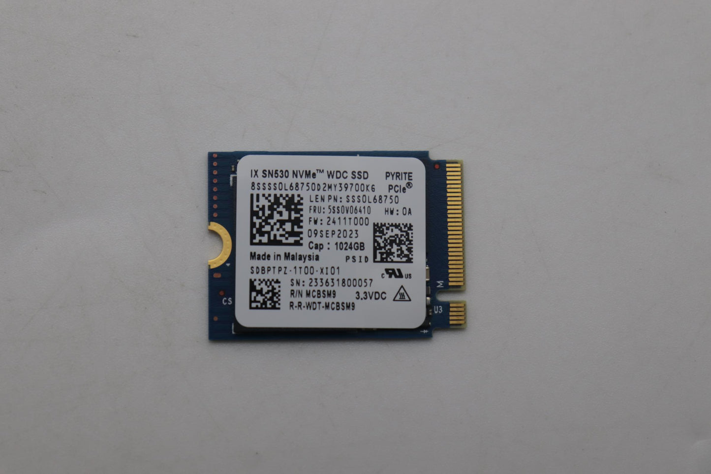 Lenovo Ssd_Asm 1T,M.22230,Pcie3X4,Wd, - 5SS0V06410