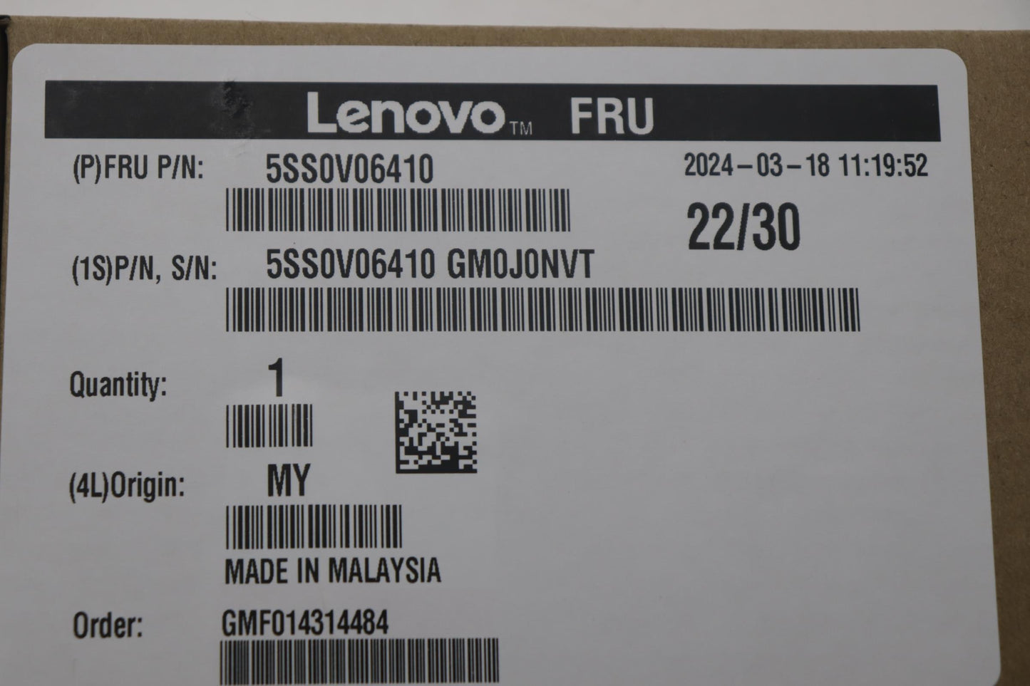 Lenovo Ssd_Asm 1T,M.22230,Pcie3X4,Wd, - 5SS0V06410