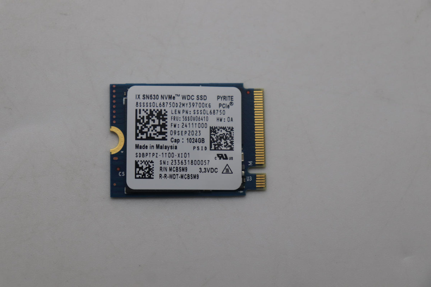 Lenovo Ssd_Asm 1T,M.22230,Pcie3X4,Wd, - 5SS0V06410