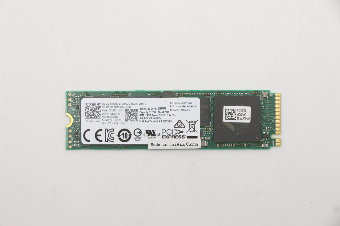 Lenovo 512G M.2 2280 Pcie3X4 Lit Opal - 5SS0V26403