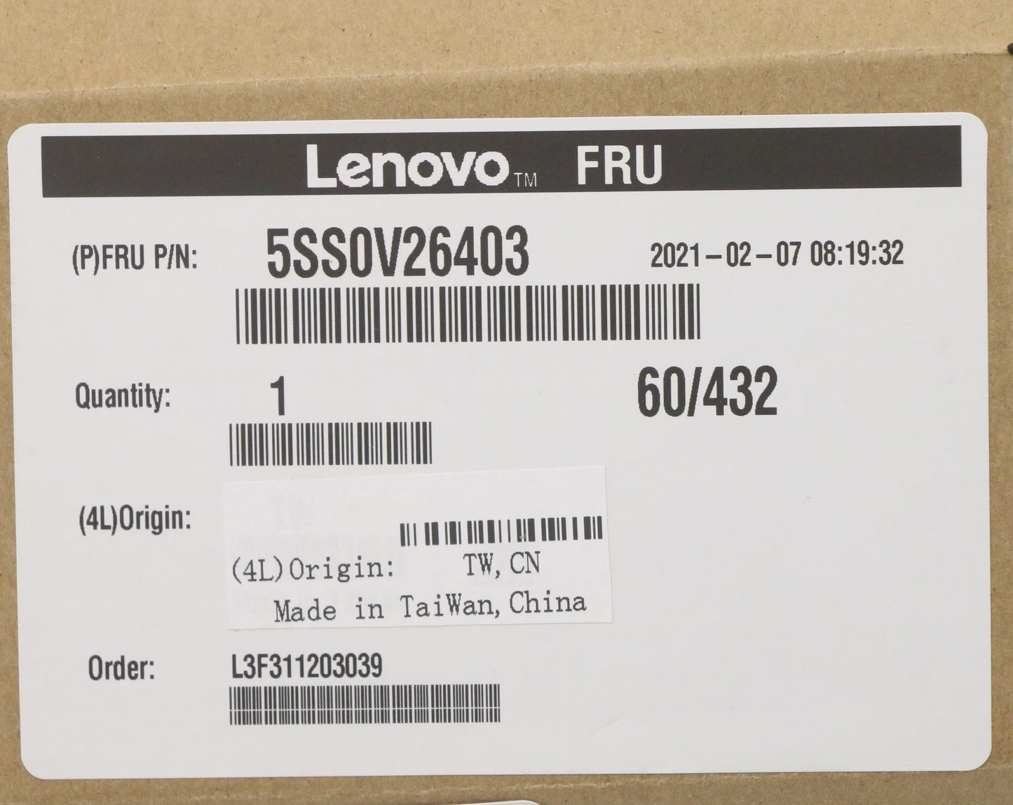 Lenovo 512G M.2 2280 Pcie3X4 Lit Opal - 5SS0V26403