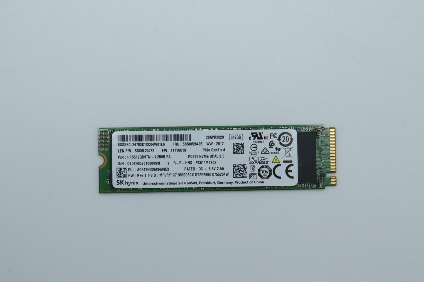 Lenovo Ssd_Asm 512G,M.2,2280,Pcie3X4, - 5SS0V26405