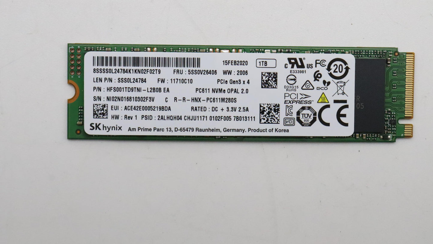 Lenovo Ssd_Asm 1Tbm.22280Pcie3X4Skhop - 5SS0V26406