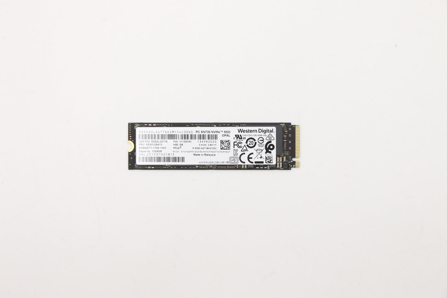 Lenovo (5SS0V26413) - SSD 1TB, M.2, 2280, PCIE3X4, OPAL, WD