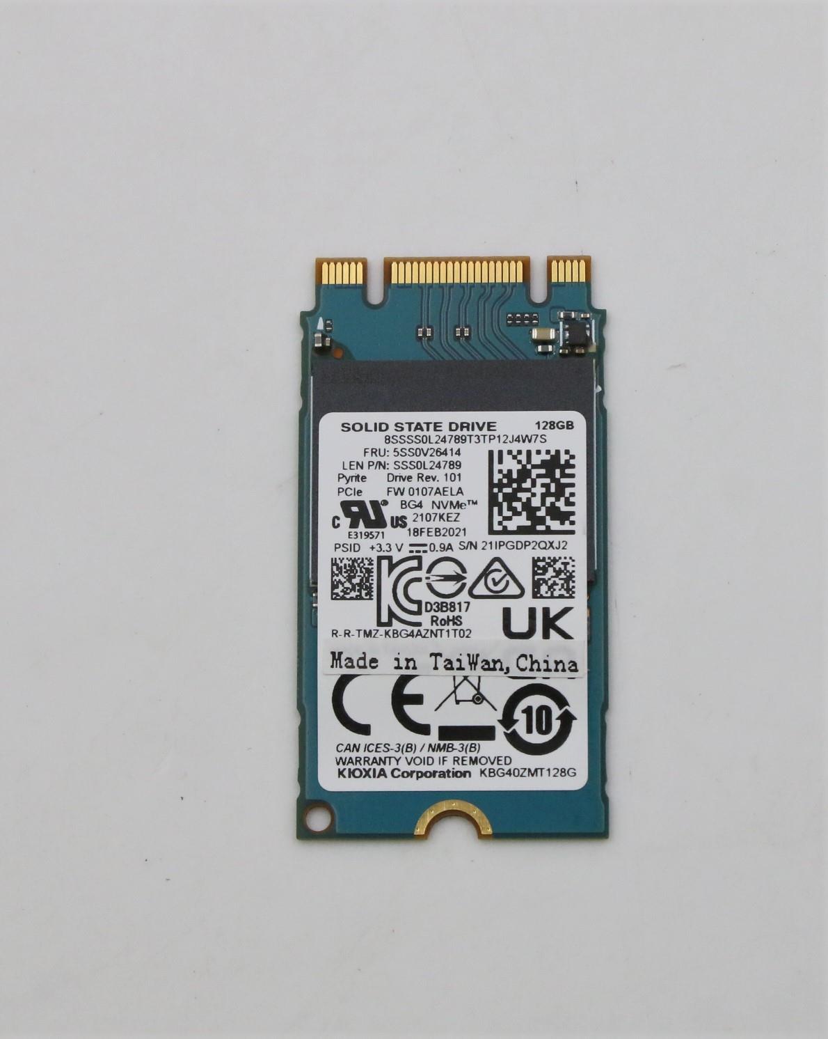 Lenovo SSD 128G, M.2, 2242, PCIe 3x2, STD, KIOXIA - 5SS0V26414