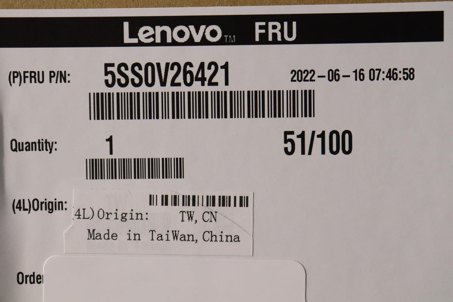 Lenovo (5SS0V26421) SSD, 256G, M.2, PCIe4X4, OPAL, Kioxia