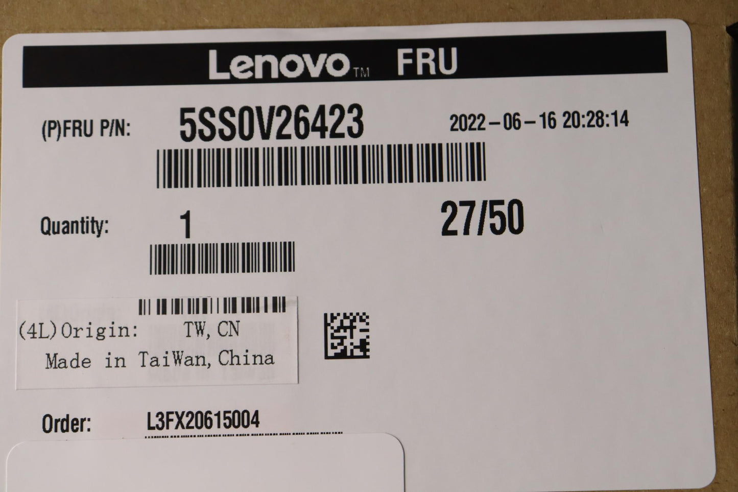 Lenovo (5SS0V26423) 1TB SSD, M.2 2242, PCIe 4x4, OPAL, KIOXIA