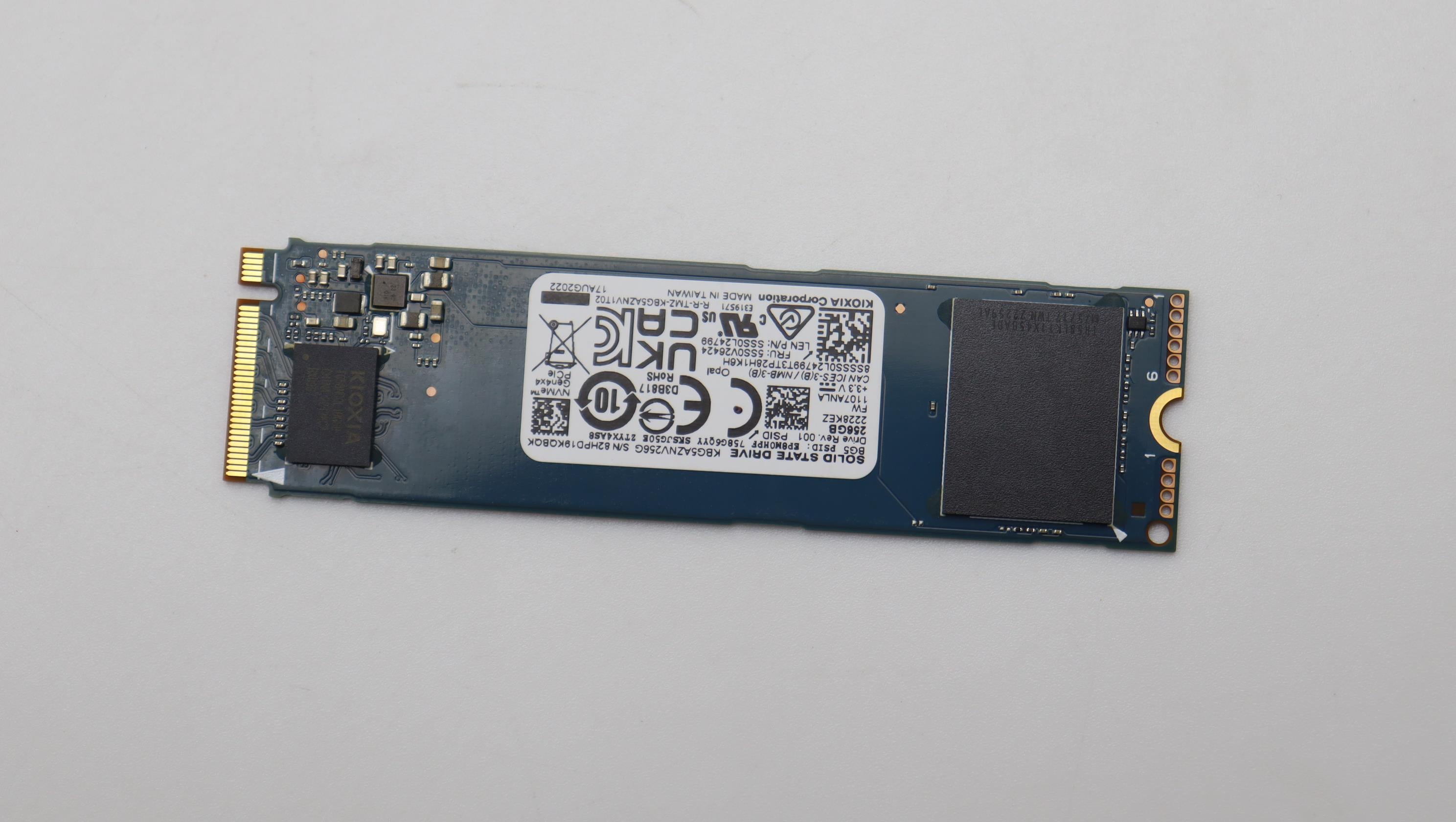 Lenovo 256GB M.2 SSD, PCIe4X4, OPAL, Kioxia - 5SS0V26424– LenovoPart