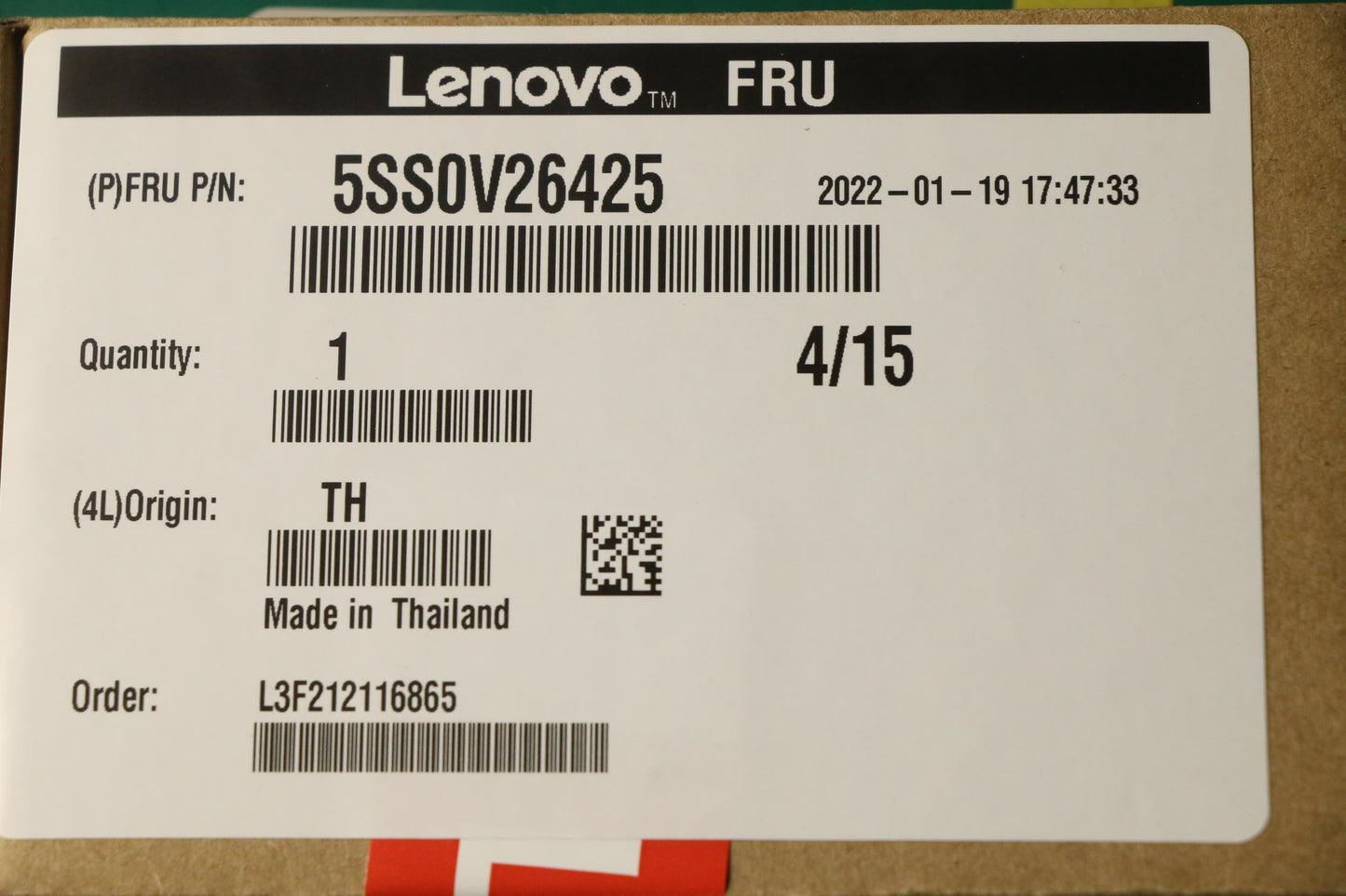 Lenovo (5SS0V26425) SSD 512GB, M.2, 2280, PCIe 4x4, OPAL, KIOXIA