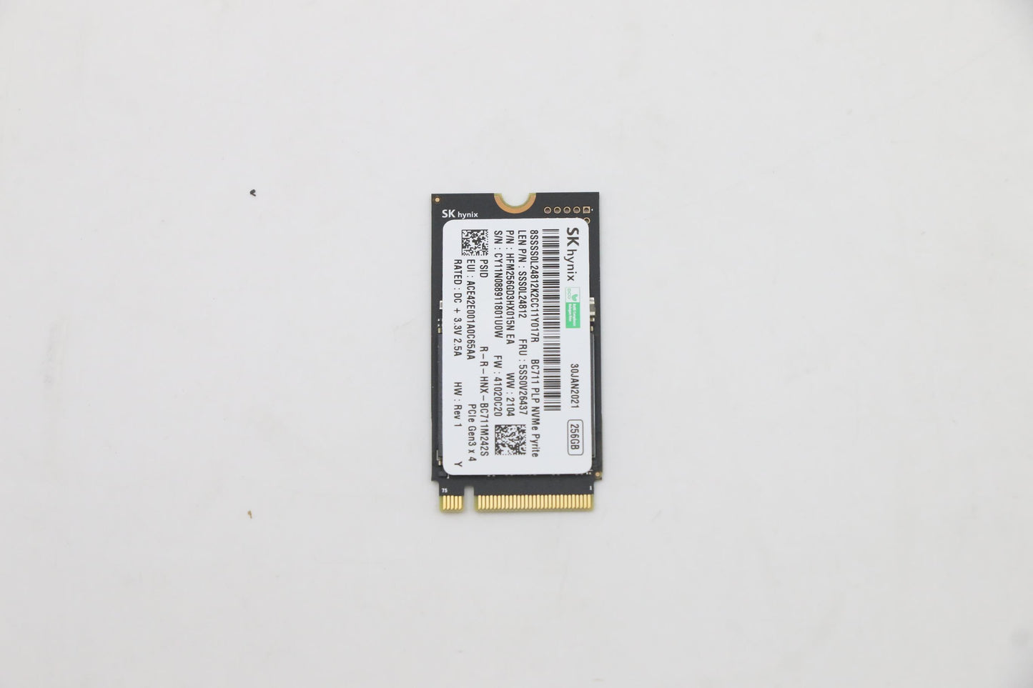 Lenovo (5SS0V26437) SSD 256GB, M.2, 2242, PCIe 3x4, Standard, SK Hynix