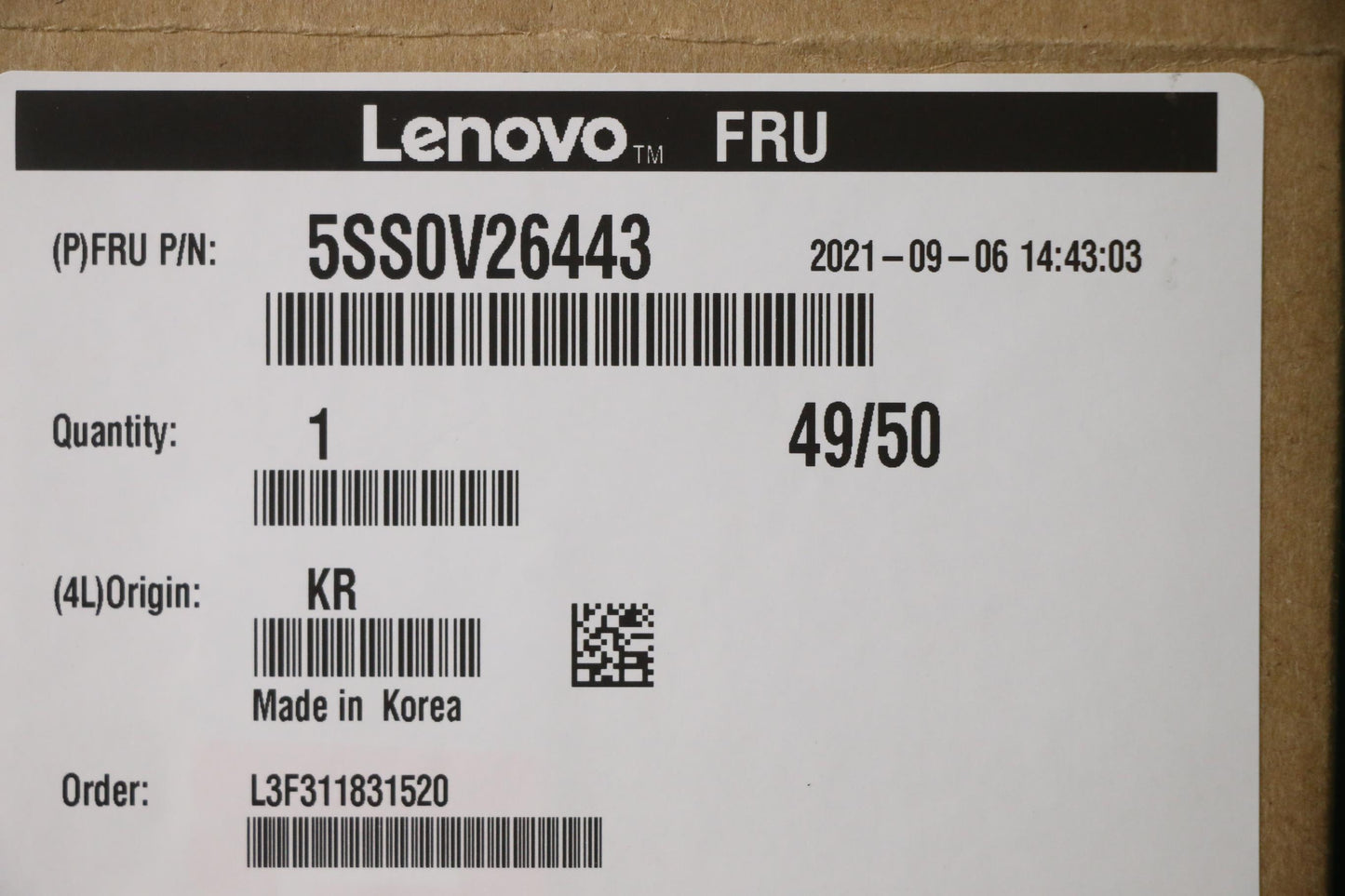 Lenovo (5SS0V26443) SSD 1TB, M.2, 2280, PCIe 3x4, OPAL, SK Hynix