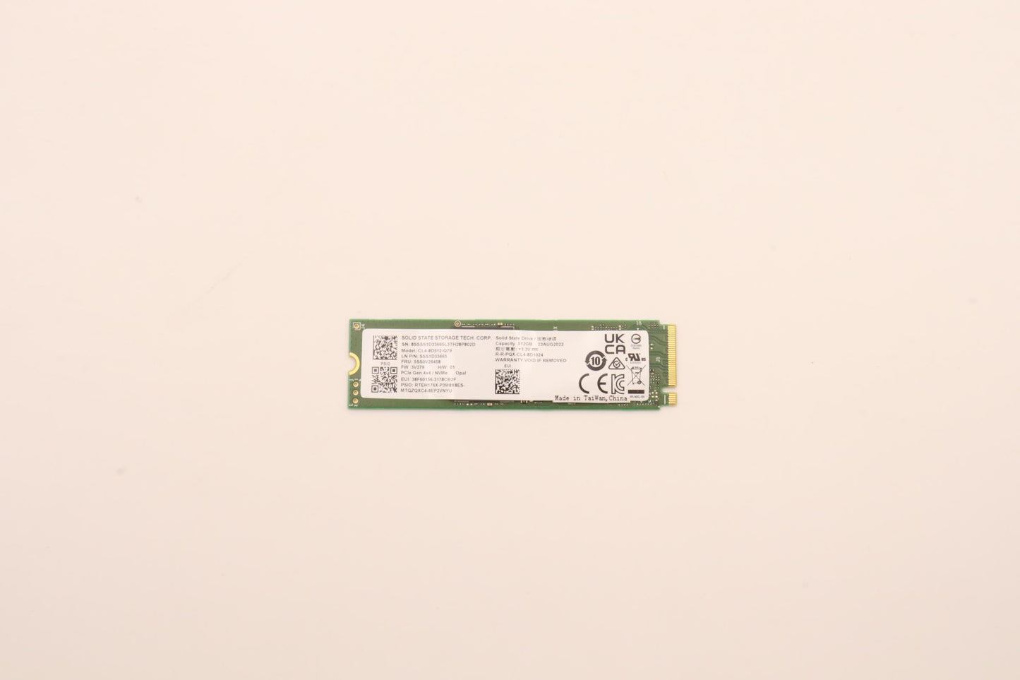 Lenovo Ssdasm 512G,M2,2280,Pcie4X4,St - 5SS0V26458