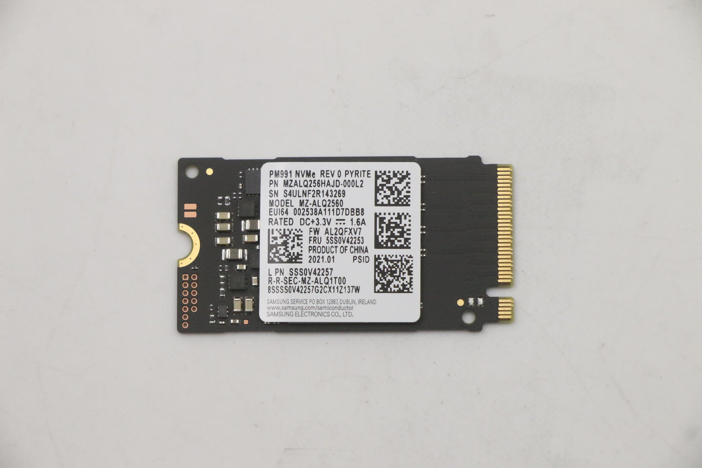 Lenovo Sam Pm991 256G M.2 Pcie 2242 S - 5SS0V42253