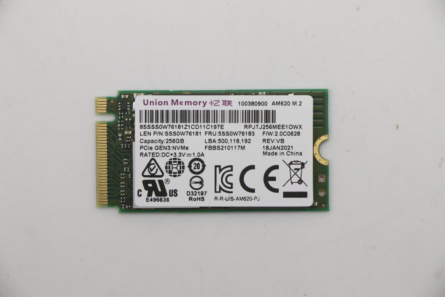 Lenovo Umis Am620 256G Pcie 2242 Ssd - 5SS0W76183