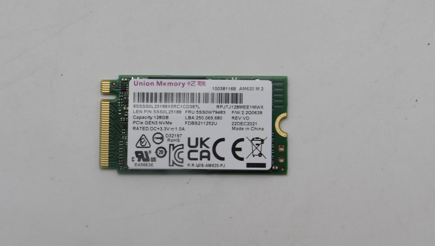 Lenovo (5SS0W79483) SSD, 128GB, M.2, 2242, PCIe 3x4, UMIS