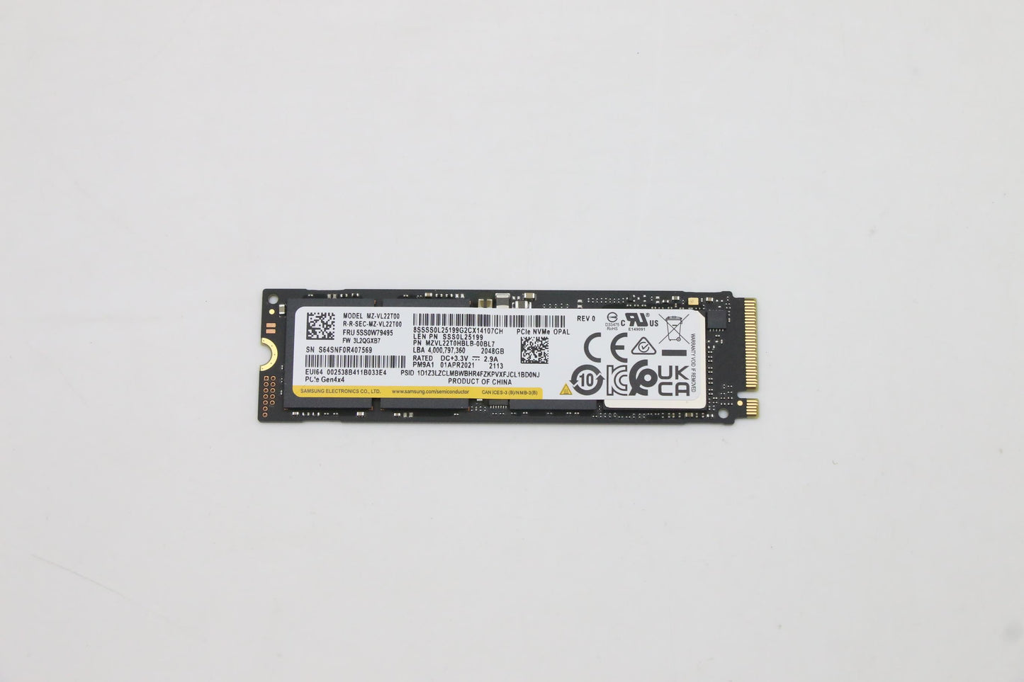Lenovo SSD 2TB, M.2, 2280, PCIe 4x4, OPAL, Samsung - 5SS0W79495