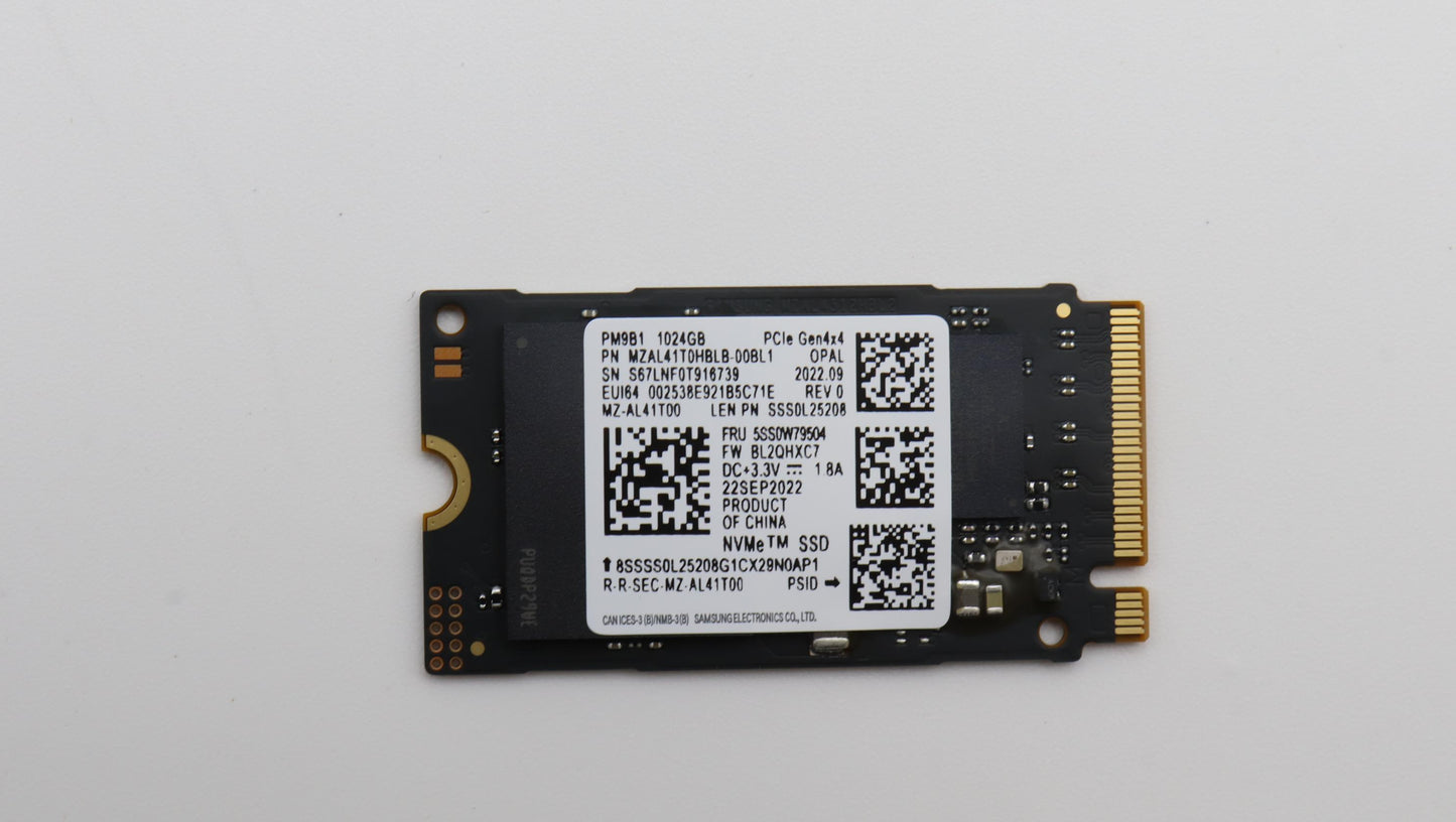 Lenovo SSD, 1TB, M.2, 2242, PCIe 4x4, OPAL, Samsung - 5SS0W79504