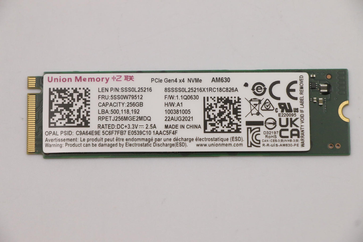 Lenovo Ssd Assembly 256G,M.2,2280,Pci - 5SS0W79512
