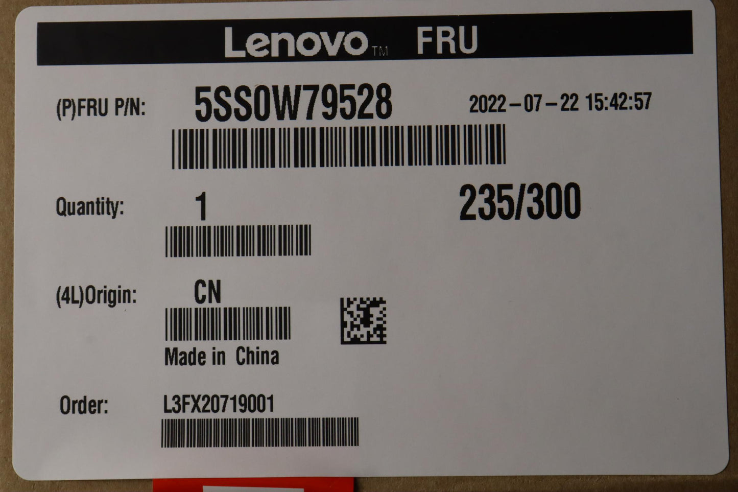 Lenovo (5SS0W79528) - SSD, 256GB, M.2, 2242, PCIe 3x4, Standard, Samsung