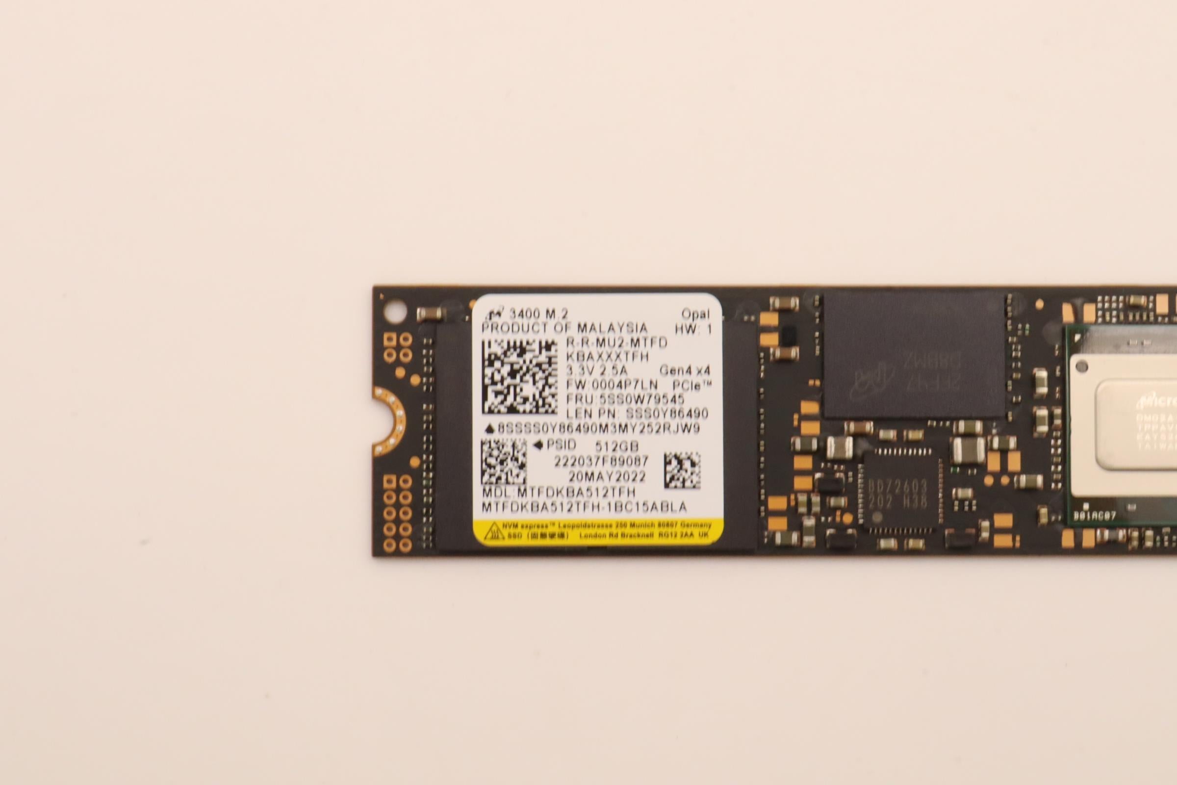 タッチパネル LENOVO G500s i7 SSD Lenovo 512GB M.2 SSD, PCIe 4x4, OPAL, Micron - 5SS0W79545– LenovoPart