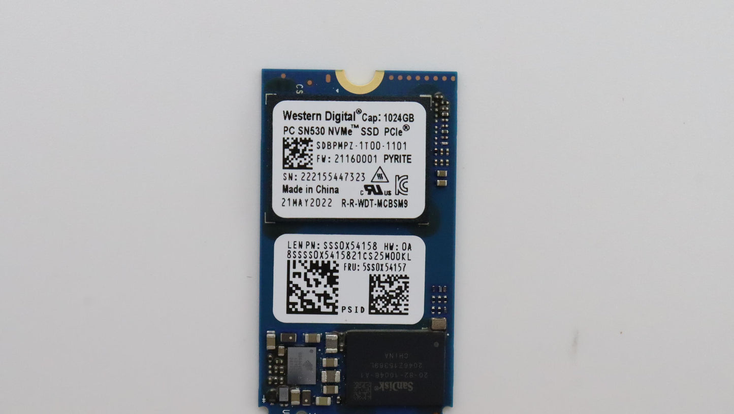 Lenovo Ssd Wd Sn530 1T Pcie 2242 Ssd - 5SS0X54157