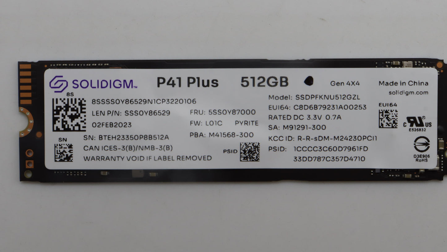 Lenovo Ssd_Asm 512G,M.2,2280,Pcie4X4, - 5SS0Y87000