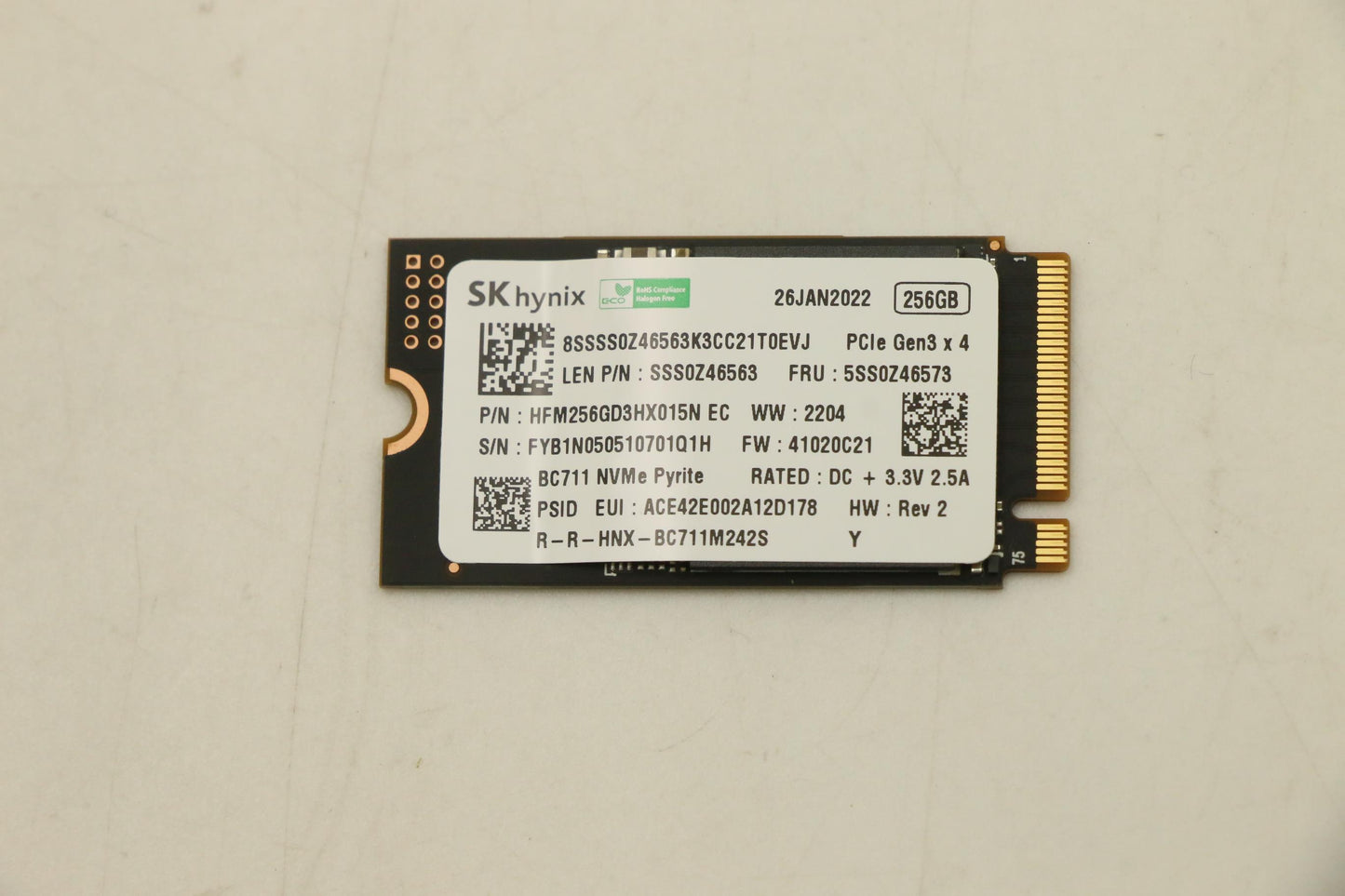 Lenovo Ssd Hynix Bc711 256G M.2 Pcie - 5SS0Z46573